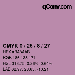 Color code: CMYK 0 / 26 / 8 / 27 | qconv.com