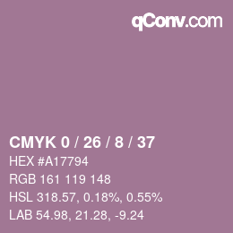カラーコード: CMYK 0 / 26 / 8 / 37 | qconv.com