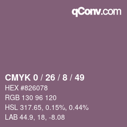カラーコード: CMYK 0 / 26 / 8 / 49 | qconv.com