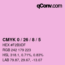 カラーコード: CMYK 0 / 26 / 8 / 5 | qconv.com