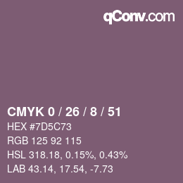 カラーコード: CMYK 0 / 26 / 8 / 51 | qconv.com