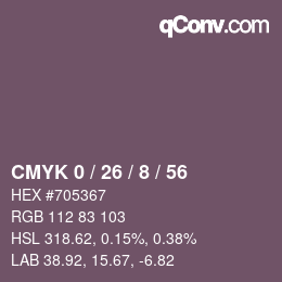 Color code: CMYK 0 / 26 / 8 / 56 | qconv.com