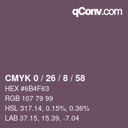 Color code: CMYK 0 / 26 / 8 / 58 | qconv.com