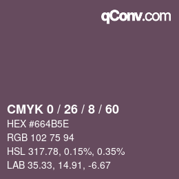 Farbcode: CMYK 0 / 26 / 8 / 60 | qconv.com