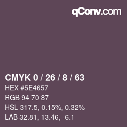Color code: CMYK 0 / 26 / 8 / 63 | qconv.com
