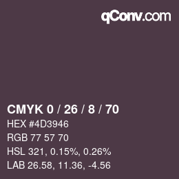 Color code: CMYK 0 / 26 / 8 / 70 | qconv.com