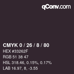 Color code: CMYK 0 / 26 / 8 / 80 | qconv.com