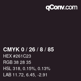 Color code: CMYK 0 / 26 / 8 / 85 | qconv.com