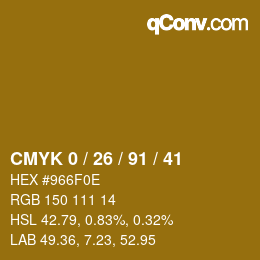 Color code: CMYK 0 / 26 / 91 / 41 | qconv.com