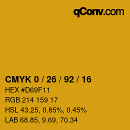 Color code: CMYK 0 / 26 / 92 / 16 | qconv.com