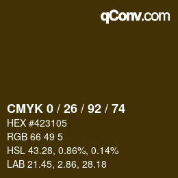 Color code: CMYK 0 / 26 / 92 / 74 | qconv.com