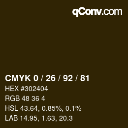 カラーコード: CMYK 0 / 26 / 92 / 81 | qconv.com