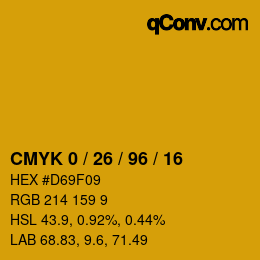 Color code: CMYK 0 / 26 / 96 / 16 | qconv.com