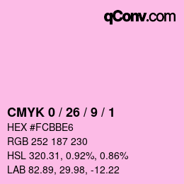 Color code: CMYK 0 / 26 / 9 / 1 | qconv.com