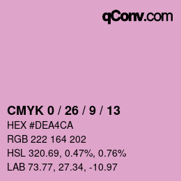 颜色代码: CMYK 0 / 26 / 9 / 13 | qconv.com