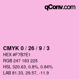 カラーコード: CMYK 0 / 26 / 9 / 3 | qconv.com