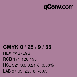 Color code: CMYK 0 / 26 / 9 / 33 | qconv.com