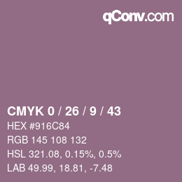 Color code: CMYK 0 / 26 / 9 / 43 | qconv.com