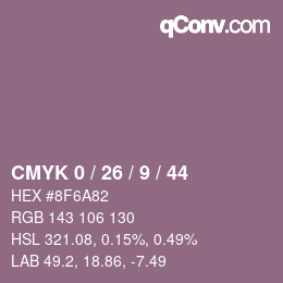 颜色代码: CMYK 0 / 26 / 9 / 44 | qconv.com