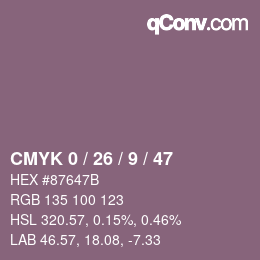 Color code: CMYK 0 / 26 / 9 / 47 | qconv.com