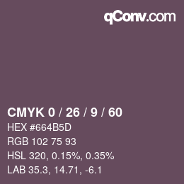 Color code: CMYK 0 / 26 / 9 / 60 | qconv.com