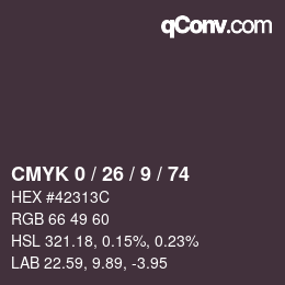 Color code: CMYK 0 / 26 / 9 / 74 | qconv.com