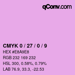 カラーコード: CMYK 0 / 27 / 0 / 9 | qconv.com