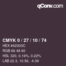 カラーコード: CMYK 0 / 27 / 10 / 74 | qconv.com