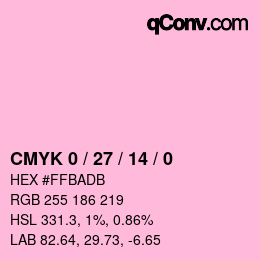 颜色代码: CMYK 0 / 27 / 14 / 0 | qconv.com