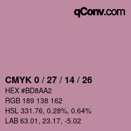 Color code: CMYK 0 / 27 / 14 / 26 | qconv.com