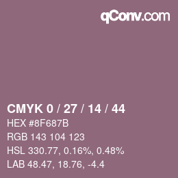 Código de color: CMYK 0 / 27 / 14 / 44 | qconv.com