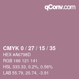 Color code: CMYK 0 / 27 / 15 / 35 | qconv.com