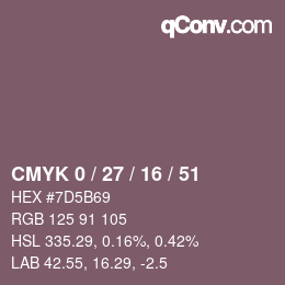 Color code: CMYK 0 / 27 / 16 / 51 | qconv.com
