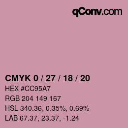 Color code: CMYK 0 / 27 / 18 / 20 | qconv.com