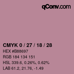 Color code: CMYK 0 / 27 / 18 / 28 | qconv.com