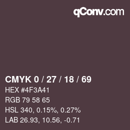 Color code: CMYK 0 / 27 / 18 / 69 | qconv.com