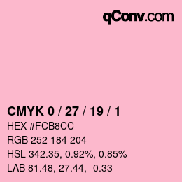 Color code: CMYK 0 / 27 / 19 / 1 | qconv.com