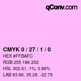 カラーコード: CMYK 0 / 27 / 1 / 0 | qconv.com