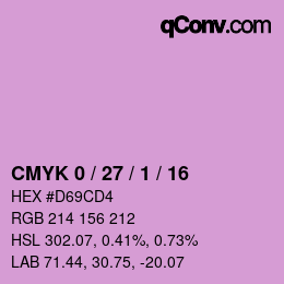 カラーコード: CMYK 0 / 27 / 1 / 16 | qconv.com