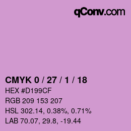 カラーコード: CMYK 0 / 27 / 1 / 18 | qconv.com