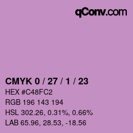 カラーコード: CMYK 0 / 27 / 1 / 23 | qconv.com