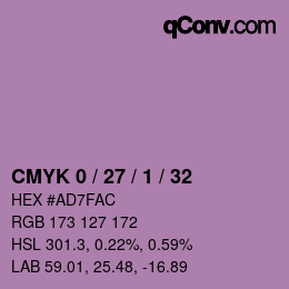 カラーコード: CMYK 0 / 27 / 1 / 32 | qconv.com