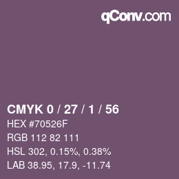 カラーコード: CMYK 0 / 27 / 1 / 56 | qconv.com