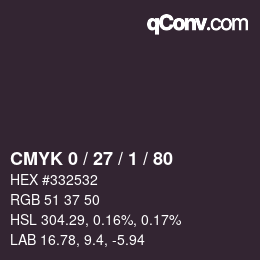 カラーコード: CMYK 0 / 27 / 1 / 80 | qconv.com