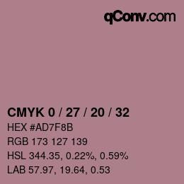 Código de color: CMYK 0 / 27 / 20 / 32 | qconv.com