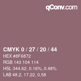 Código de color: CMYK 0 / 27 / 20 / 44 | qconv.com