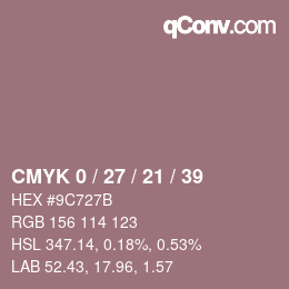 Color code: CMYK 0 / 27 / 21 / 39 | qconv.com