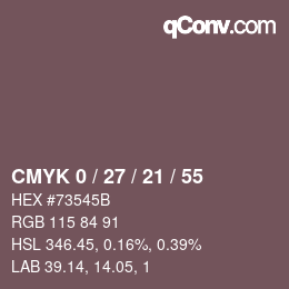 Farbcode: CMYK 0 / 27 / 21 / 55 | qconv.com