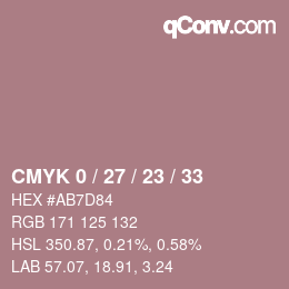 Color code: CMYK 0 / 27 / 23 / 33 | qconv.com