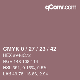 Color code: CMYK 0 / 27 / 23 / 42 | qconv.com